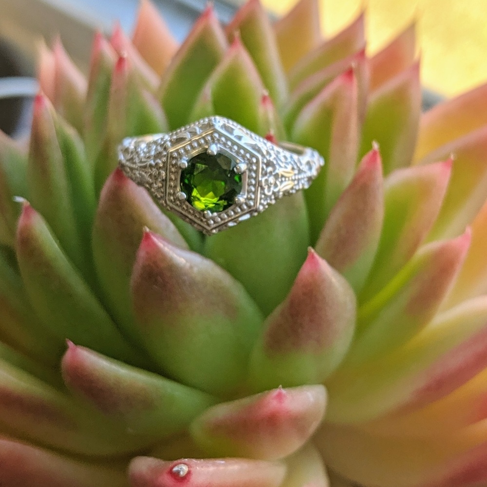 .75 ct Russian Chrome Diopside St. Silver Ring